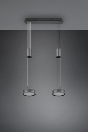 Світлодіодний торшер Trio Lights Franklin 426510208, Метал в т.ч. 35 Вт LED, зміна кольору, диммер (антрацит, підвіска 2-полум'я)