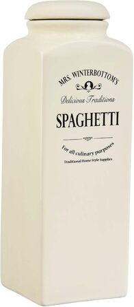 Банка для спагетті 2,2 л -MRS. WINTERBOTTOM'S- Керамічна банка з кришкою в стилі кантрі, вінтажне оформлення, кухонні аксесуари для організації кухні та зберігання спагетті та локшини