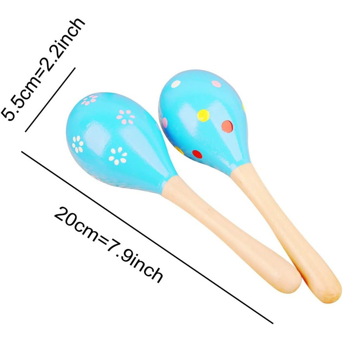 Дерев'яні брязкальця маракаси, шейкер, перкусія, музика, розвиваюча іграшка, подарунок на дитячий день народження, день захисту дітей, дитячий день народження (довільний колір), 8 шт.
