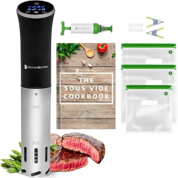 Плита KitchenBrothers Sous Vide Stick - Набір Souvide - Souvidestab - Плита Suvit - Souvidestab - Паличка Sou Vide - Плита Suvide - від 0 до 95 C, регулюється на 0,2 C - Функція таймера - будильник - 1200 Вт