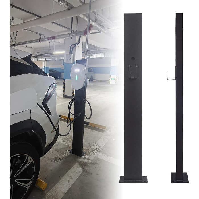 CZYGPHY EV Charging Port Base, Outdoor EV Charging Stand, Weatherproof Charging Station Base Floor Mount All Weather Electric Vehicle Stacking Stainless Steel (Black), CZYGPHY EV Charging Port Base, Outdoor EV Charging Stand, Weatherproof Charging Station