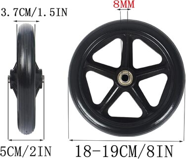 Колеса для інвалідного візка, 8-дюймове переднє колесо для інвалідів, переднє колесо для інвалідного візка, екологічно чистий матеріал ПВХ, колеса для транспортних засобів для догляду за людьми похилого віку, аксесуари для передніх коліс для електричних N