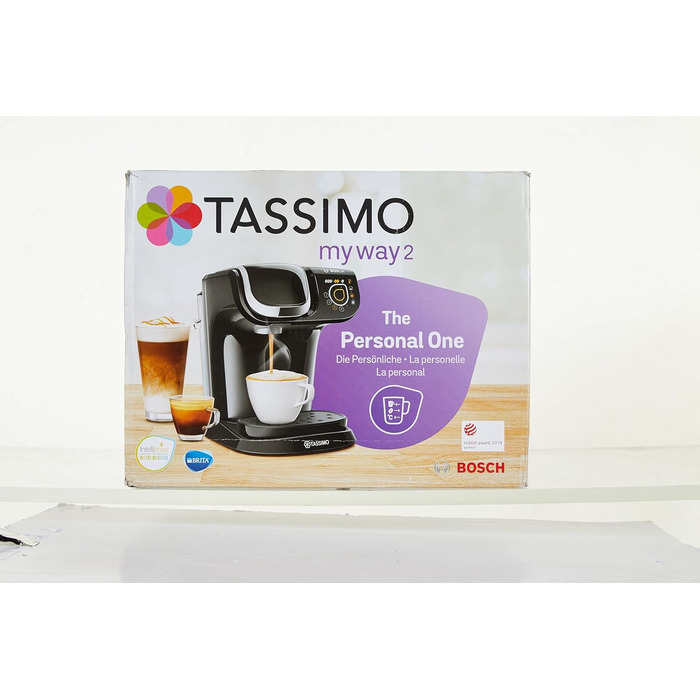 Побутова техніка Tassimo My Way 2 капсульна машина TAS6502 кавоварка, з водяним фільтром, понад 70 напоїв, персоналізація, повністю автоматична, легке приготування, 1,500 Вт, 1,3 літра, чорний чорний з одинарним фільтром