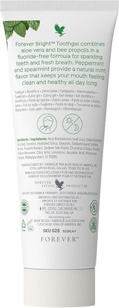 Зубна паста Forever Living Products Forever Bright (3 шт. и), 130 г, освіжаючий смак м'яти, зміцнює ясна, сертифікований dermatest, не містить глютену