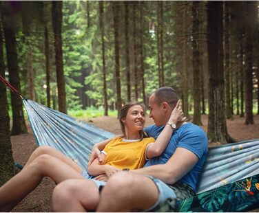 Туристичний кемпінг-гамак NATUREFUN 275 x 140 см преміум-класу максимальна вантажопідйомність до  300 кг дихаючий, швидковисихаючий з парашутного нейлону з 2 карабінами