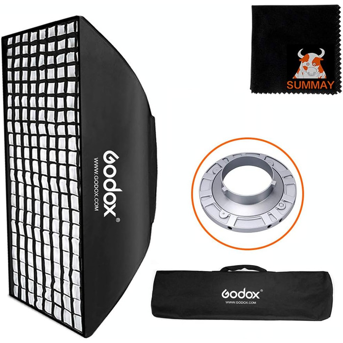 Прямокутний софтбокс Honeycomb Grid Softbox з Bowens для портретної студії Blitz Speedlite Softbox (SB-FW80X120), 80X120