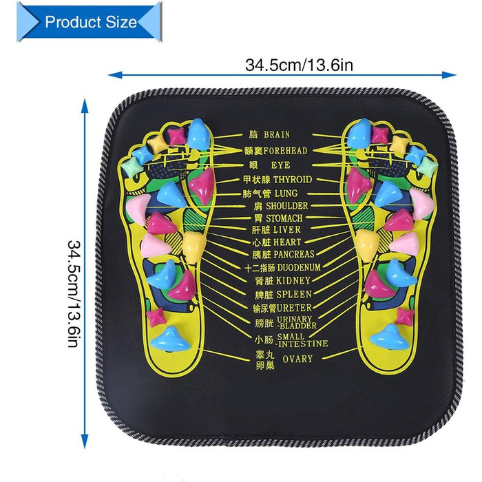 Масажний килимок для ніг, Walk Stone Stone Road Масаж ніг Кольорова рефлексотерапія стоп Масажна дошка Reflexology Прогулянка Кам'яний масаж Масажер для ніг Килимок для здоров'я Догляд за ногами