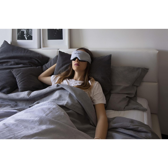 Маска для сну Heynight Sleep Mask 100 комфорт, затемнення корисний аксесуар з бавовни Виготовлено в Італії з посиленою еластичною стрічкою, регулюється