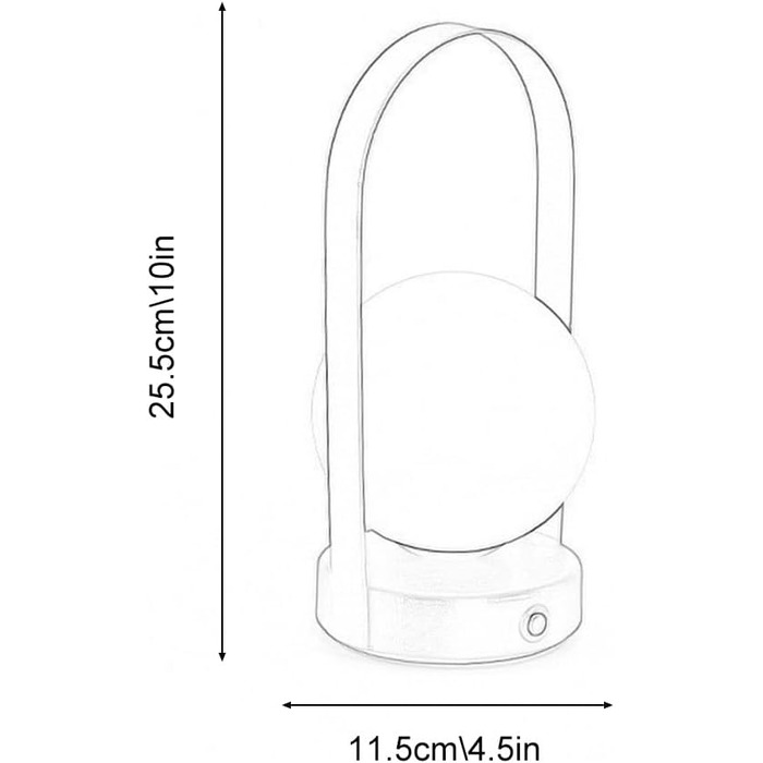 Настільна лампа Jadssox глобус, акумуляторна, бездротова світлодіодна лампа, 3 кольорові режими, маленька настільна лампа, кемпінгові лампи, настільні лампи для читання на батарейках для ресторану, спальні, бару, C Gold