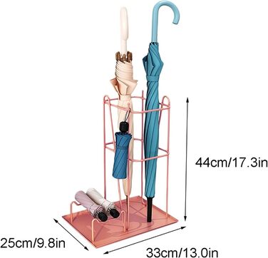 Органайзер для відра для парасольок, металева підставка для парасольки, тримач для парасольок, для довгих і розбірних парасольок, відра для зберігання, аксесуари для дому/рожевий/10 рожевий 10