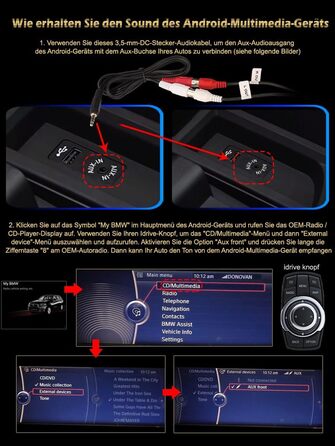 Автомобільна стереосистема Erisin 10.25' Android 13 для BMW 5 Series F10/F11 з NBT GPS Navi підтримує Bluetooth WiFi 4G DAB RDS Mirror-Link TPMS 2 ГБ оперативної пам'яті 32 ГБ ПЗУ