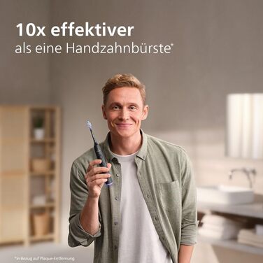 Електрична зубна щітка Philips Sonicare 7100, звукова зубна щітка з додатком, 4 режими очищення та 3 рівня інтенсивності, контроль тиску, EasyStart, SmarTimer і BrushPacer, темно-синій, модель HX7423/01