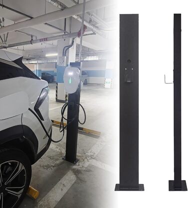 CZYGPHY EV Charging Port Base, Outdoor EV Charging Stand, Weatherproof Charging Station Base Floor Mount All Weather Electric Vehicle Stacking Stainless Steel (Black), CZYGPHY EV Charging Port Base, Outdoor EV Charging Stand, Weatherproof Charging Station