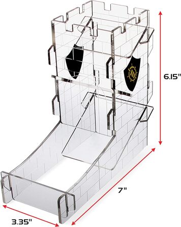 Лоток для кубиків ENHANCE Dice Tower для настільних рольових ігор - Дизайн вежі замку, портативний ролик для кубиків, кидання до 14 стандартних кубиків одночасно - Витравлений дизайн ідеально підходить для ігрових вечорів