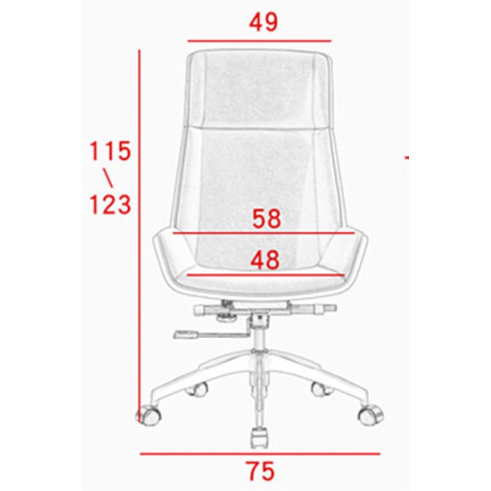 Диван Поворотна Висока Спинка Офісне Крісло, Офісні меблі з волокнистої шкіри для дому, Шкіряне крісло