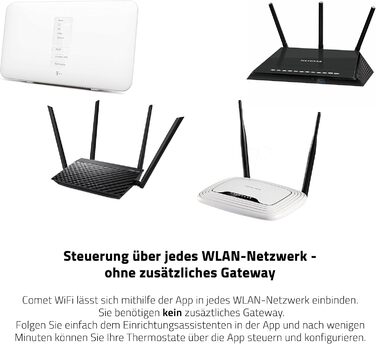 Радіаторний термостат Eurotronic 700200 Comet Wifi 2021 (обігрів через WLAN, сумісний з Alexa, термостат для регулювання кімнатної температури на ходу, аксесуар для розумного дому для економії витрат на опалення)