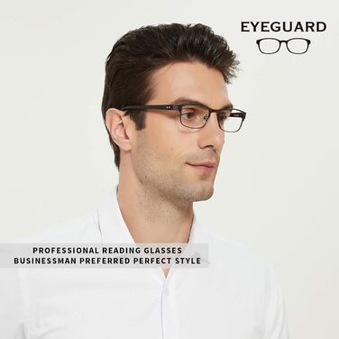 Чоловічі окуляри для читання EYEGUARD, прямокутні, світлі, металеві (сірий, 2.00) Сірий 2.0 x