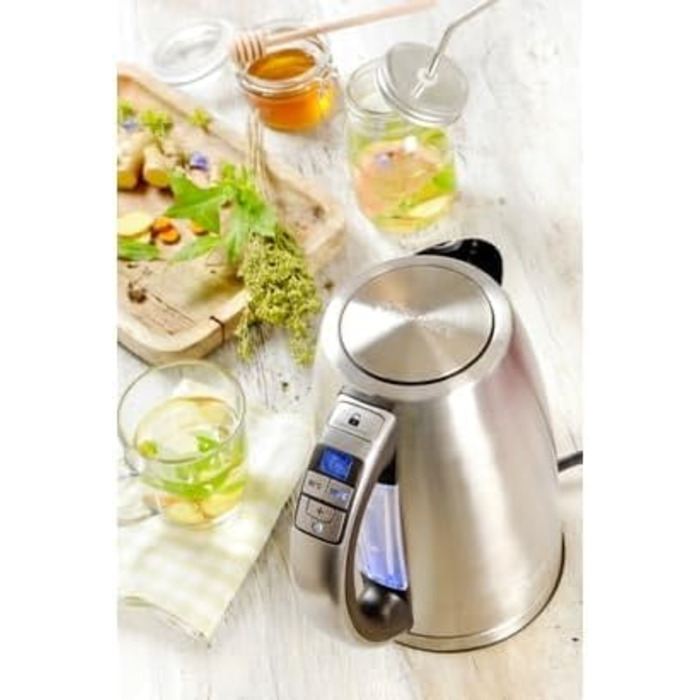 Чайник Cuisinart Multi-Temp Швидке кип'ятіння, 3 кВт Бездротовий зв'язок Оздоблення з нержавіючої сталі Ємність 1,7 л Регульована температура Знімний фільтр проти накипу, який можна мити Срібло Variable Temp 1,5 л Срібло