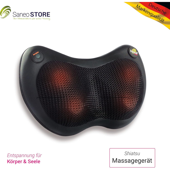 Масажна подушка для масажу шиї, плечей, спини з функцією тепла Shiatsu Heat Pad Massager німецького бренду Quality