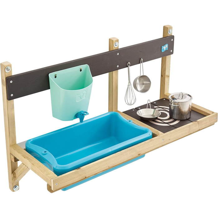 Аксесуари для ігрового будиночка для кухні TP Toys 297 Kitchen Wooden Deluxe Mud Kitchen, зелений, односпальне ліжко, 36 x 81 x 56 см, 297