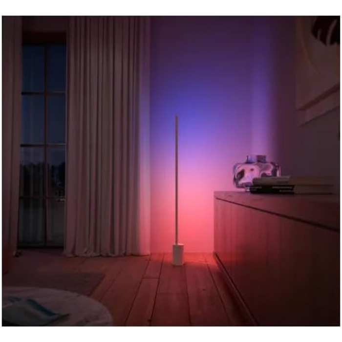 Торшер Philips Hue Gradient Signe білий 1800 лм, 16 мільйонів кольорів і градієнтів, з регулюванням яскравості, керування через додаток, сумісний з Storeo Alexa (Echo, Echo Dot)