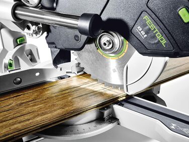 Поперечна пила Festool KS 60 E-UG-Set/XL KAPEX (з пиляльним диском WOOD UNIVERSAL, гвинтовим затискачем, світлодіодним підсвічуванням, кутовим скосом, піднесенням, шестигранним ключем, опорною рамою, поперечним захисним кожухом)