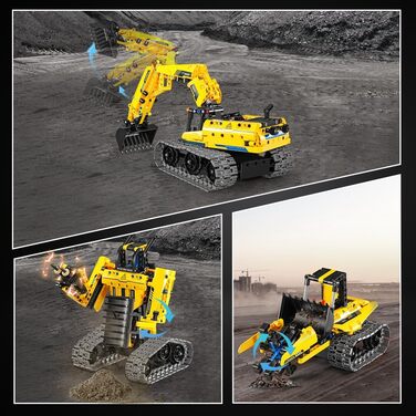 Подарунки для дітей Хлопчики від 6 7 8 9 10 11 12 років, 3 IN 1 Remote Controlled Technology Construction Toy Set, 430 Pieces RC Excavator Robot Site App & Remote Control, Technic STEM Construction Kits