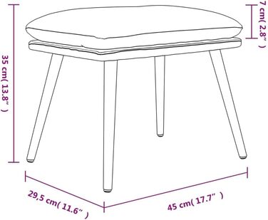 Тканинна підставка для ніг, світло-сірий, 45 x 29.5 x 35 см, 341493