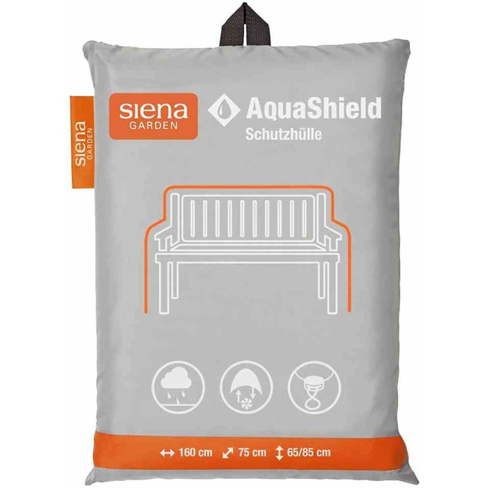 Накидка на лавку Siena Garden AquaShield, набір з 3 шт. , сріблясто-сірий, з системою Active Air, 160x75x65см