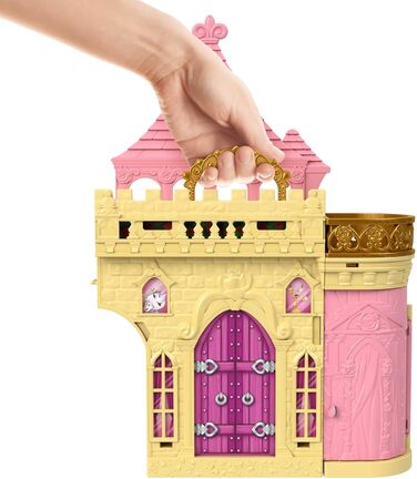 Іграшка Disney Princess, ляльковий будиночок Belle's Stacking Castle з маленькою лялькою та 8 деталями, натхненний фільмом Діснея, іграшки для подорожей та подарунки для дітей Belle's Castle, 52 -