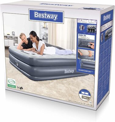 Надувне ліжко Bestway TriTech Quad Comfort з вбудованим електричним насосом Double XL/Mi 203 x 152 x 51 см