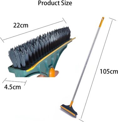 Щітка для підлоги Syiyunran Щітка для підлоги Water Squeegee Corner Upgrade Brush - щітка 2-в-1 ABS/гумова мітла, використовується як щітка для миття ракеля. V-подібна щетина для кращого очищення кутів