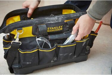 Сумка для інструментів Stanley FatMax (18 дюймів, 49 x 26 x 10 см, водонепроникне дно, посилені шви, ергономічна гумова ручка, міцний плечовий ремінь, нейлон 600 ден) 1-93-950 1 В 130 мм x Ш 250 мм