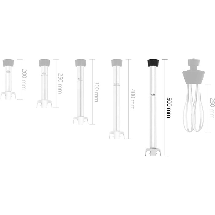 Аксесуари для ручного блендера Royal Catering RCMA-500 (насадка для блендера, нержавіюча сталь, 500 мм, захист від бризок, нержавіюча сталь)