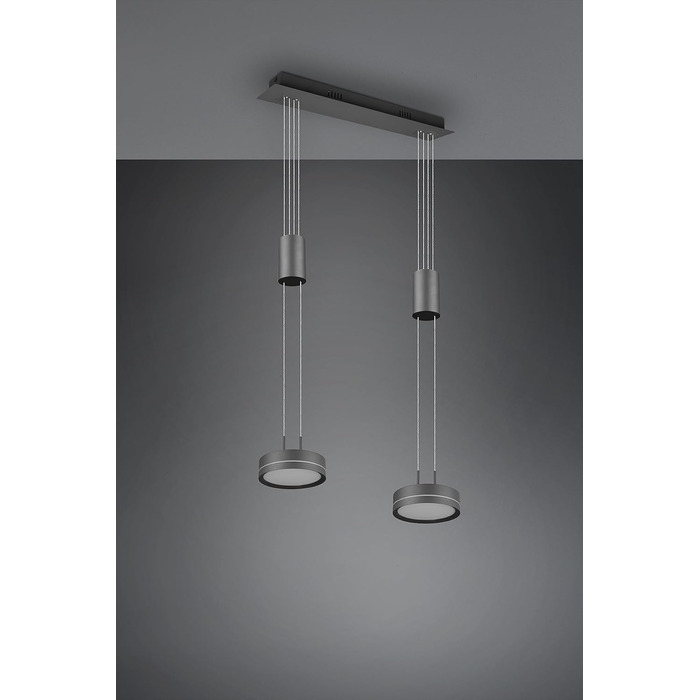 Світлодіодний торшер Trio Lights Franklin 426510208, Метал в т.ч. 35 Вт LED, зміна кольору, диммер (антрацит, підвіска 2-полум'я)