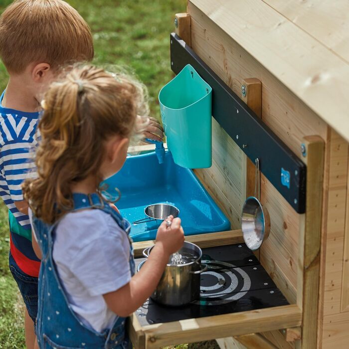 Аксесуари для ігрового будиночка для кухні TP Toys 297 Kitchen Wooden Deluxe Mud Kitchen, зелений, односпальне ліжко, 36 x 81 x 56 см, 297