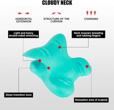 Розгинач шиї, подушка для розслаблення шиї та плечей, подушка для корекції горба шиї, корекція постави шиї при болях у шиї (зелений)