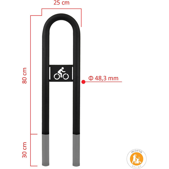Велосипедна стійка MORIA DESIGN 110 х 25 см Велосипедний логотип Підлоговий паркер для 2 велосипедів Стабільний тримач для велосипеда підлога для велосипеда, гірського велосипеда Велосипедний нахильний кронштейн оцинкований, з порошковим покриттям 120 х 3