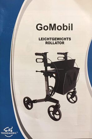 Легкий роллер Trendmobil GoMobil з широким зручним заднім ременем, тримачем для палиць і сумкою для покупок - складаний алюмінієвий роллер - вага всього 7 кг