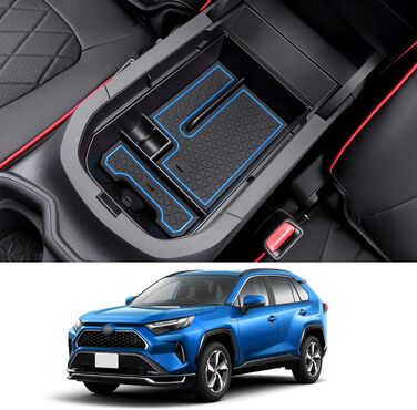 Сумісний з Toyota RAV4 2019-2021 2022 2023 2024 Бокс для зберігання на центральній консолі Автомобільний бардачок Підлокітники RAV4 Центральна консоль Підлокітник Органайзер для зберігання RAV4 Гібридні аксесуари RAV4 (синій)