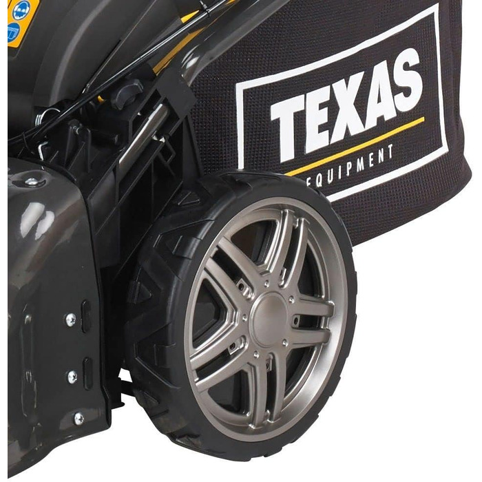 Бензинова газонокосарка Texas Premium 4275 Trike функція мульчування 4 в 1 4-тактна 79 куб.см 1.9 к.с. ширина зрізу 42 см травозбірник 45 л 6-позиційне регулювання висоти зрізу колір чорний/сріблястий