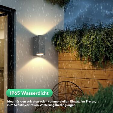 Настінний світильник Зовнішній внутрішній, IP65 Водонепроникний 10 Вт Теплий білий 3000K Алюмінієвий кутовий зовнішній настінний світильник Зовнішній світильник з лампочками GU10 Зовнішній світильник для саду Передня ванна кімната Ганок Гараж, (2 шт. , те