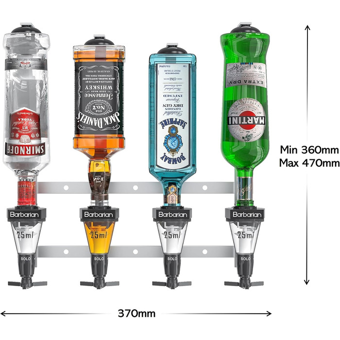 Варвар 3/4/6 пляшки шукайте спиртне - барний дворецький 25 мл постріл вимірювальний тримач алкогольний напій дозатор напою порційний тримач пляшки стіна печера людини 4 пляшки