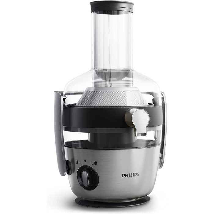 Соковижималка Philips 1100 Вт, 2 л, додаток HomeID Recipes, порт для наповнення XXL, технологія QuickClean (HR1921/20), 25 x 43,2 x 29,6 см, нержавіюча сталь 2,1 літра, 1100 Вт