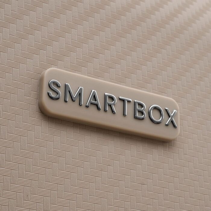 Валіза SMARTBOX з твердим корпусом для реєстрації на рейс середній візок 44 x 27 x 66 см з високоякісного, міцного поліпропіленового матеріалу 4 подвійні колеса та замок TSA надлегка вага лише 3,2 кг (Edition 01) Валіза M (66 см) бежевого кольору