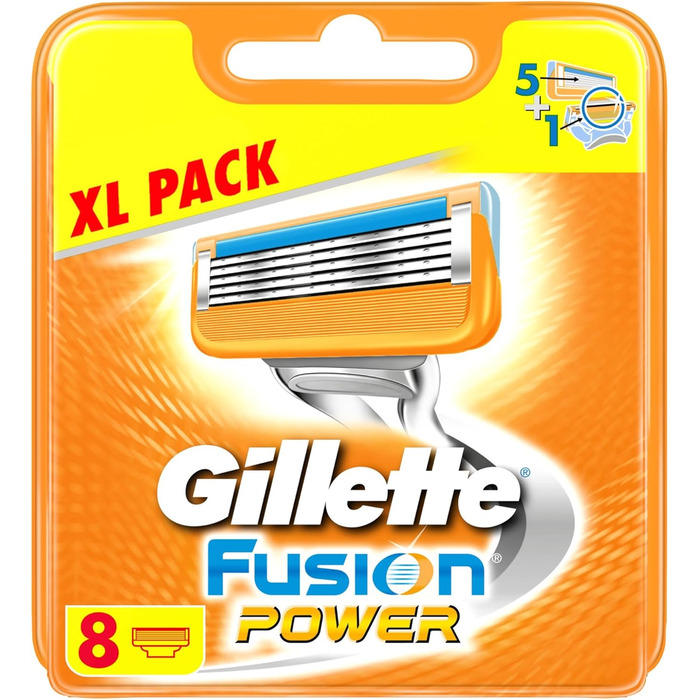 Зняті з виробництва леза для бритви Gillette Fusion Power (для чоловіків) 8 змінних лез