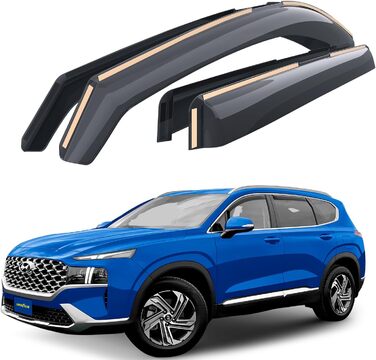 Вітровий дефлектор Goodyear для/сумісний з позашляховиком Hyundai Santa Fe 2019-2024, дощовик на вікно автомобіля, дефлектори дощу, інтегровані дефлектори, 4 шт.