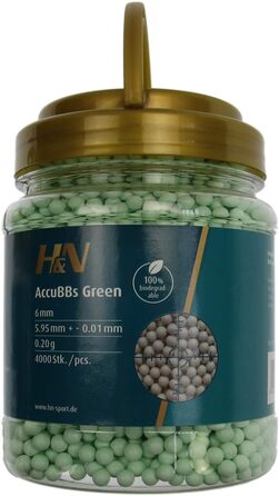 Мм Bio AccuBBs Green - 0,20г - 4000 шт. Страйкбольні набої софт-айр для страйкбольної гвинтівки пістолета снайперської повітряної м'якої гвинтівки біорозкладні 6мм, 6