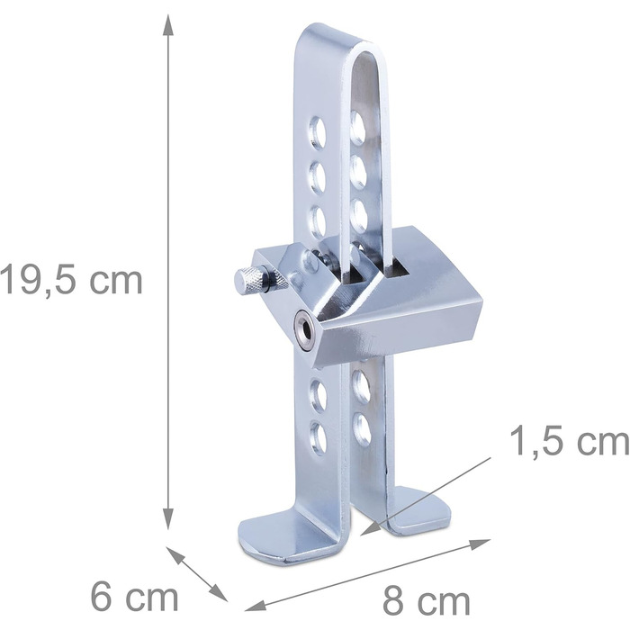 Блокування педалі Relaxdays, захист від крадіжки для автомобіля та будинку на колесах, 8 отворів, безпека педалі для зчеплення, дросельної заслінки, гальма, срібло, сталь