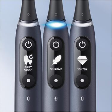 Електрична зубна щітка Oral-B iO Series 7n зі штучним інтелектом, перезаряджається, 1 базовий блок, 1 насадка для щітки та 1 дорожній футляр, чорний